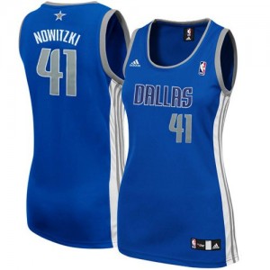 Maillot NBA Swingman Dirk Nowitzki #41 Dallas Mavericks Alternate Bleu marin - Femme