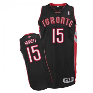 Toronto Raptors #15 Adidas Alternate Noir Authentic Maillot d'équipe de NBA Vente - Anthony Bennett pour Homme
