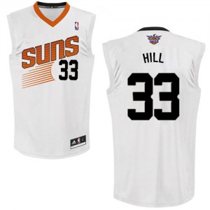 Maillot NBA Phoenix Suns #33 Grant Hill Blanc Adidas Authentic Home - Homme