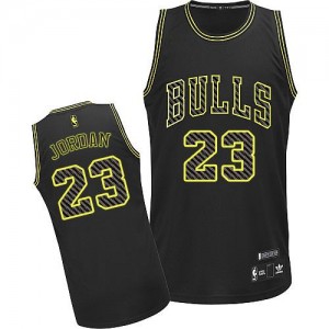 Chicago Bulls Michael Jordan #23 Electricity Fashion Authentic Maillot d'équipe de NBA - Noir pour Homme
