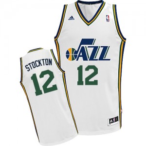 Maillot Swingman Utah Jazz NBA Home Blanc - #12 John Stockton - Homme