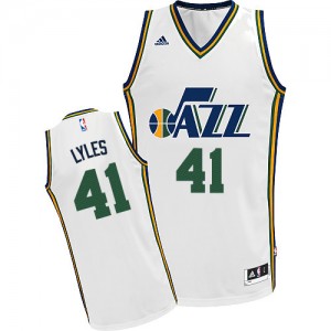 Maillot NBA Blanc Trey Lyles #41 Utah Jazz Home Swingman Homme Adidas