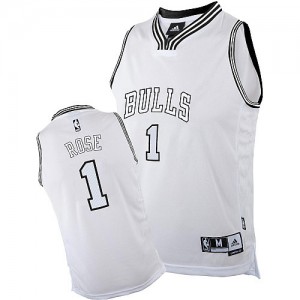 Maillot Authentic Chicago Bulls NBA Blanc - #1 Derrick Rose - Homme