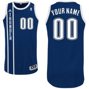Maillot NBA Bleu marin Authentic Personnalisé Oklahoma City Thunder Alternate Homme Adidas