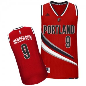 Maillot NBA Portland Trail Blazers #9 Gerald Henderson Rouge Adidas Swingman Alternate - Homme