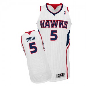Maillot Adidas Blanc Home Authentic Atlanta Hawks - Josh Smith #5 - Homme