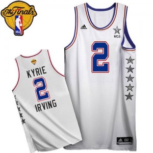 Maillot Adidas Blanc 2015 All Star 2015 The Finals Patch Authentic Cleveland Cavaliers - Kyrie Irving #2 - Homme