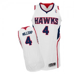 Maillot Adidas Blanc Home Authentic Atlanta Hawks - Paul Millsap #4 - Homme