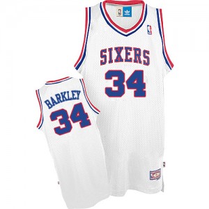Maillot NBA Authentic Charles Barkley #34 Philadelphia 76ers Throwback Blanc - Homme