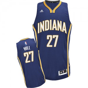 Maillot NBA Indiana Pacers #27 Jordan Hill Bleu marin Adidas Swingman Road - Homme