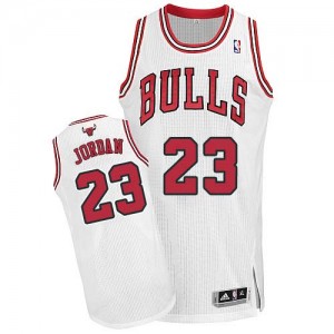 Maillot Authentic Chicago Bulls NBA Home Blanc - #23 Michael Jordan - Homme