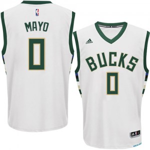 Maillot Adidas Blanc Home Swingman Milwaukee Bucks - O.J. Mayo #0 - Homme