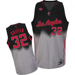 Maillot NBA Gris noir Blake Griffin #32 Los Angeles Clippers Fadeaway Fashion Swingman Homme Adidas