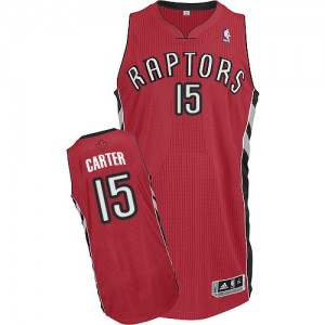 Maillot Adidas Rouge Road Authentic Toronto Raptors - Vince Carter #15 - Homme