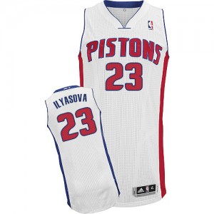 Detroit Pistons #23 Adidas Home Blanc Authentic Maillot d'équipe de NBA pour pas cher - Ersan Ilyasova pour Homme