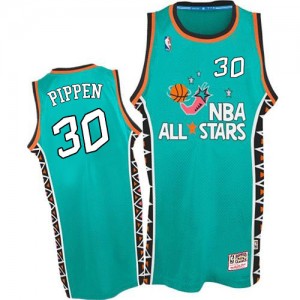 Maillot NBA Chicago Bulls #30 Scottie Pippen Bleu clair Mitchell and Ness Authentic 1996 All Star Throwback - Homme