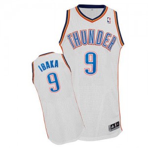 Maillot NBA Authentic Serge Ibaka #9 Oklahoma City Thunder Home Blanc - Homme