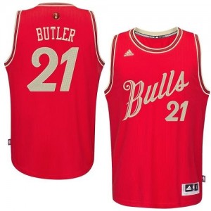 Maillot NBA Chicago Bulls #21 Jimmy Butler Rouge Adidas Authentic 2015-16 Christmas Day - Homme