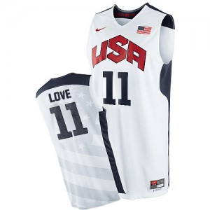 Team USA #11 Nike 2012 Olympics Blanc Authentic Maillot d'équipe de NBA Le meilleur cadeau - Kevin Love pour Homme