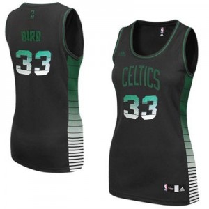 Maillot NBA Boston Celtics #33 Larry Bird Noir Adidas Swingman Vibe - Femme