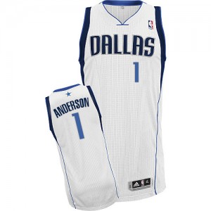 Dallas Mavericks #1 Adidas Home Blanc Authentic Maillot d'équipe de NBA pas cher - Justin Anderson pour Homme