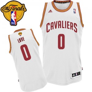 Maillot Adidas Blanc Home 2015 The Finals Patch Swingman Cleveland Cavaliers - Kevin Love #0 - Homme