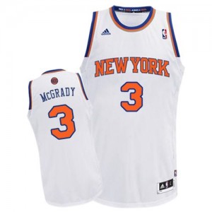 New York Knicks #3 Adidas Home Blanc Swingman Maillot d'équipe de NBA pour pas cher - Tracy McGrady pour Homme
