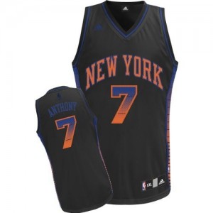 New York Knicks #7 Adidas Vibe Noir Swingman Maillot d'équipe de NBA la vente - Carmelo Anthony pour Homme