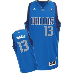 Maillot NBA Bleu royal Steve Nash #13 Dallas Mavericks Road Swingman Homme Adidas