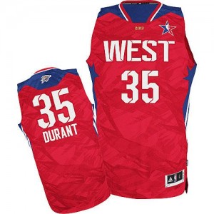 Oklahoma City Thunder Kevin Durant #35 2013 All Star Authentic Maillot d'équipe de NBA - Rouge pour Homme