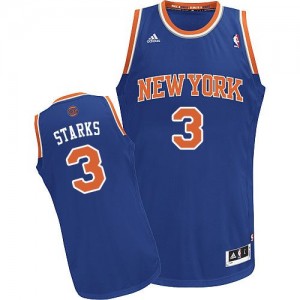 Maillot NBA Bleu royal John Starks #3 New York Knicks Road Swingman Homme Adidas