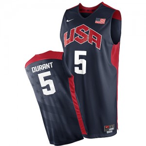 Team USA #5 Nike 2012 Olympics Bleu marin Authentic Maillot d'équipe de NBA boutique en ligne - Kevin Durant pour Homme