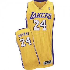 Los Angeles Lakers Kobe Bryant #24 Home Authentic Maillot d'équipe de NBA - Or pour Homme