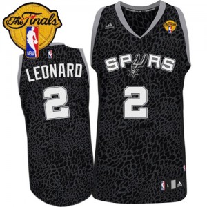 San Antonio Spurs Kawhi Leonard #2 Crazy Light Finals Patch Authentic Maillot d'équipe de NBA - Noir pour Homme