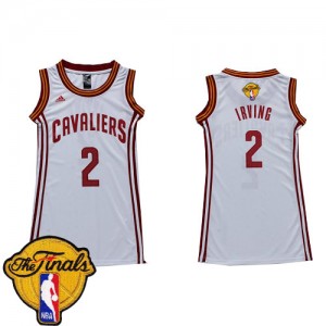 Maillot NBA Swingman Kyrie Irving #2 Cleveland Cavaliers Dress 2015 The Finals Patch Blanc - Femme