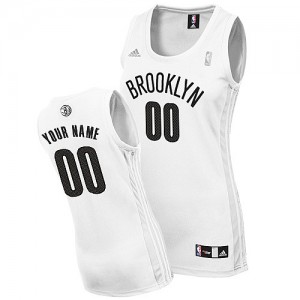 Maillot Adidas Blanc Home Brooklyn Nets - Authentic Personnalisé - Femme