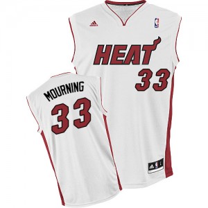 Miami Heat Alonzo Mourning #33 Home Swingman Maillot d'équipe de NBA - Blanc pour Homme
