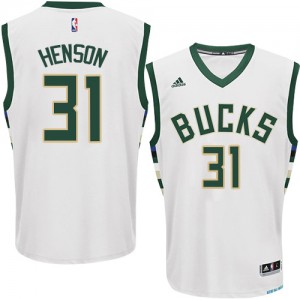 Maillot Authentic Milwaukee Bucks NBA Home Blanc - #31 John Henson - Homme