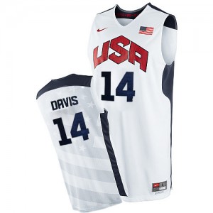 Team USA Nike Anthony Davis #14 2012 Olympics Authentic Maillot d'équipe de NBA - Blanc pour Homme