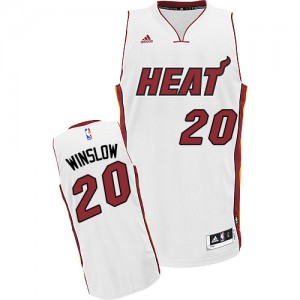 Maillot NBA Miami Heat #20 Justise Winslow Blanc Adidas Swingman Home - Homme