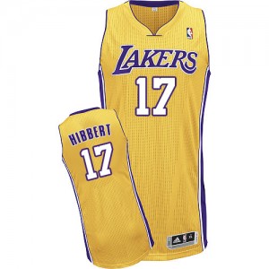 Maillot NBA Or Roy Hibbert #17 Los Angeles Lakers Home Authentic Homme Adidas