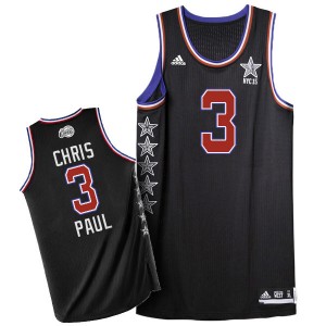 Maillot NBA Noir Chris Paul #3 Los Angeles Clippers 2015 All Star Authentic Homme Adidas