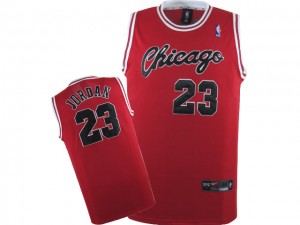 Maillot NBA Rouge Michael Jordan #23 Chicago Bulls Throwback Crabbed Typeface Authentic Homme Nike