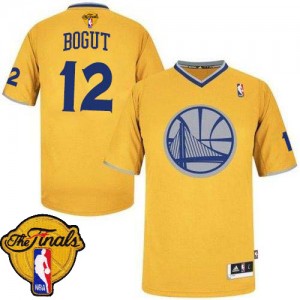 Maillot NBA Or Andrew Bogut #12 Golden State Warriors 2013 Christmas Day 2015 The Finals Patch Authentic Homme Adidas