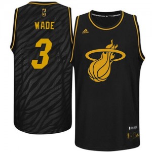 Maillot NBA Noir Dwyane Wade #3 Miami Heat Precious Metals Fashion Authentic Homme Adidas