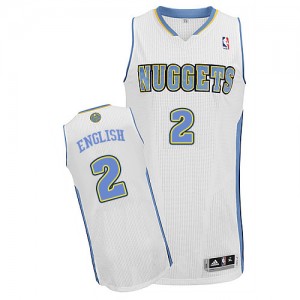 Maillot NBA Blanc Alex English #2 Denver Nuggets Home Authentic Homme Adidas