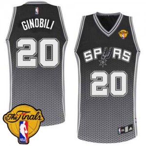 San Antonio Spurs #20 Adidas Resonate Fashion Finals Patch Noir Authentic Maillot d'équipe de NBA en ligne - Manu Ginobili pour Homme