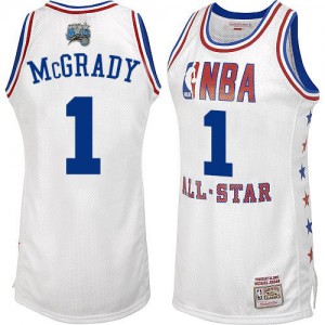 Maillot NBA Orlando Magic #1 Tracy Mcgrady Blanc Mitchell and Ness Swingman 2003 All Star - Homme