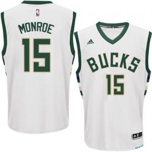 Milwaukee Bucks Greg Monroe #15 Home Swingman Maillot d'équipe de NBA - Blanc pour Homme