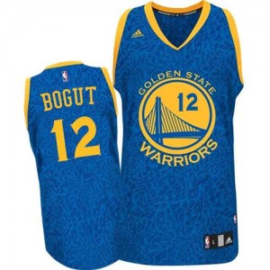 Maillot NBA Bleu Andrew Bogut #12 Golden State Warriors Crazy Light Authentic Homme Adidas